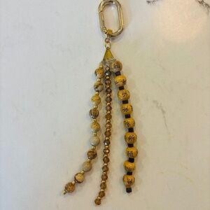 Handmade Beaded Bag Charm//Beaded Keychain